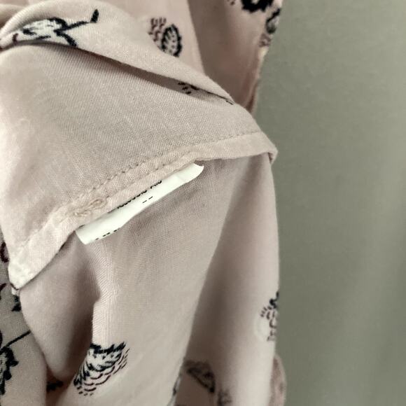 Pendleton Printed Short Sleeve Button Front Blouse - Blush Plum Black - Small - Picture 4 of 12